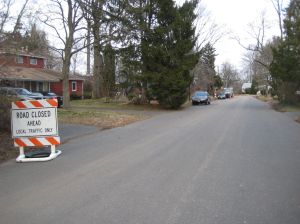 Section of Cuyler Road with no sidewalks.