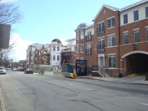 Final construction work on the 'Residences at Palmer Square'.
