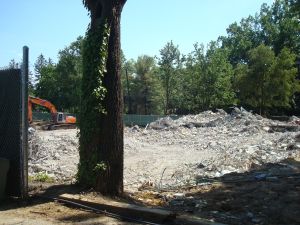 Rubble accumulated from demolition for the Arts and Transit project, between Alexander Road and University Place, Princeton.