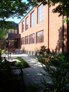 This little plaza is just outside the Robeson building, off Witherspoon St in Princeton. (Click to expand)