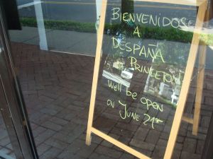 According to this sign, Despana will open June 21. (click to expand)