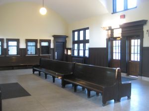 The Dinky waiting room: not much in the way of decoration.