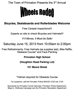 Public Announcement for the Princeton Wheels Rodeo.