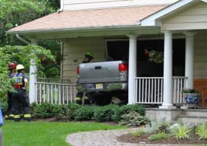 A Princeton resident was awoken from a nap to find a truck crashed through her living room in one recent reckless driving incident (photo from Princeton Patch, click to expand)