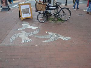 Mosaic art built into the pavement in the North Laine area of Brighton. (Click to expand)