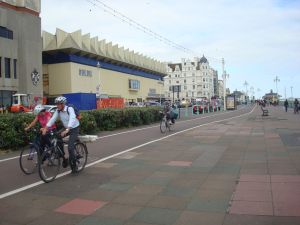 Cycle lanes along the sea front in Brighton. (Click to expand.)