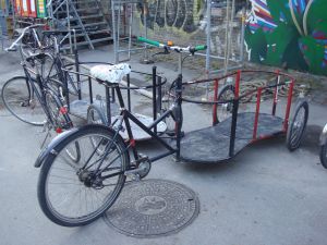 Monster custom cargo bike in Christiania. (Click to expand)