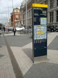 The signs don't just have maps, they indicate local destinations and places of interest. Image credit: Graphic Information Design GDES 2001. (Click to expand)