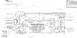 Site plan of the proposed 255 Nassau St development, showing proposed parking at front, sides and rear of the building. (Click to expand.)