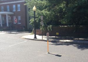 Hooray! A new in-street 'stop for pedestrians' sign at Chambers and Hulfish! But questions remain... (click to expand)