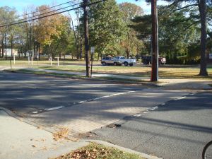 Ornamental brick crosswalk on Walnut Lane in Princeton. (click to expand)