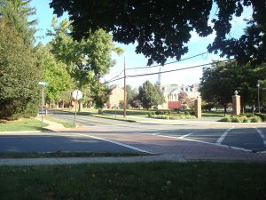 'Brick' crosswalk near Westminster Choir College in Princeton. (Click to expand.)