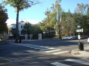 International-type crosswalk at Nassau St and S Tulane in downtown Princeton. (Click to expand.)