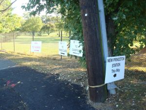 The sign for the Wawa is in special red lettering, to appeal to the frazzled student in need of sustenance. (click to expand.)