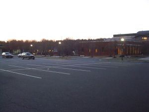 Municipal lot at Community Park pool in Princeton sat empty as people fought for parking 0.5 miles away. (Click to expand.)