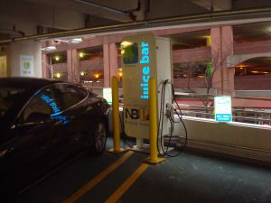 New Brunswick Parking Authority 'Juice Bar' where electric cars charge while parked. (click to expand.)