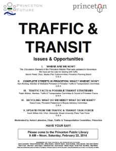 Flyer for upcoming Princeton Future meeting on Traffic and Transport. See also here for full-size version.