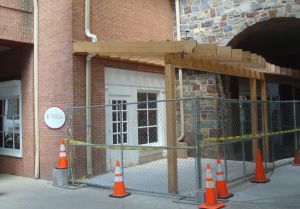 Outdoor seating area under construction at Teresa Cafe. (Click to expand.)