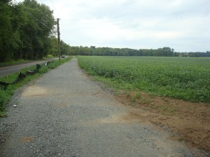 Open fields and meadowland, with the new Quaker Road trail. (click to expand)