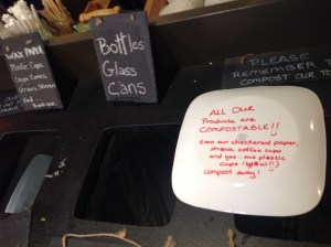 Composting station at Jammin' Crepes. (click to expand.)