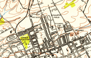 Lytle Streetis  just south-west of the 'hospital' site marked on this Princeton map from 1952.