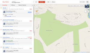 Screenshot of Google MapMaker interface. (click to expand).