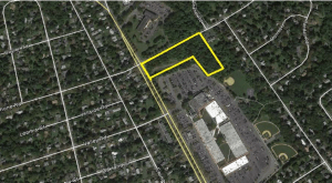 The lot to the north of Princeton Shopping Center is zoned for housing that would deliberately exclude young people. (click to expand)