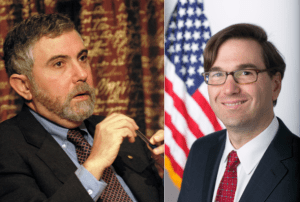 Left, Nobel Prize-winning economist, Paul Krugman. Right, Jason Furman, Chair of the White House Council of Economic Advisers. Both have criticized zoning regulations as contributing to housing cost and inequality. (click to expand). Image credit: Prolineserver and whitehouse.gov