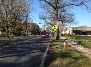 Sidewalks on both sides of Nassau Street were closed this week. (click to expand)