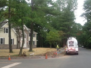 New sidewalk under construction, Shadybrook Lane, Littlebrook neighborhood, Princeton (click to expand)